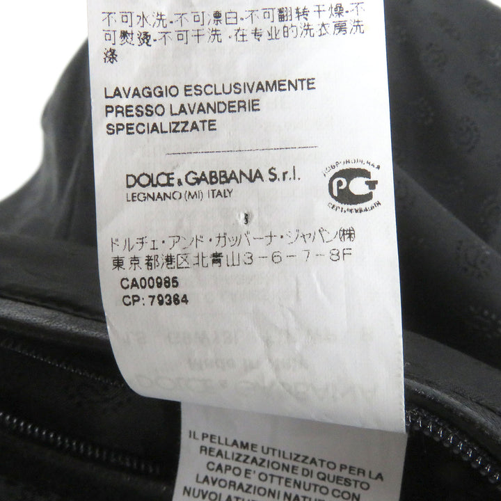 素晴らしいDOLCE&amp;GABBANAジャケットペイズリー柄裏地、ラムレザーライダースジャケット