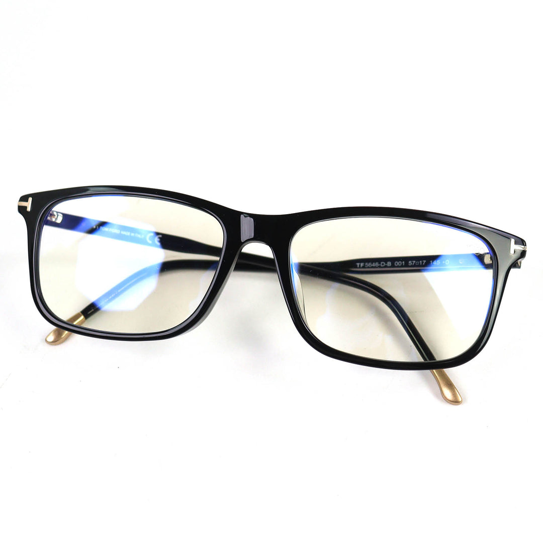Great TOM FORD Glasses Square Asian fit black mens TF5646-DB