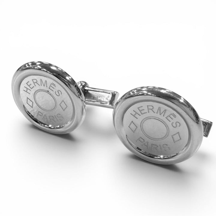 Excellent HERMES Cufflinks cufflinks Serie motif Crude Cell Silver AG925 mens