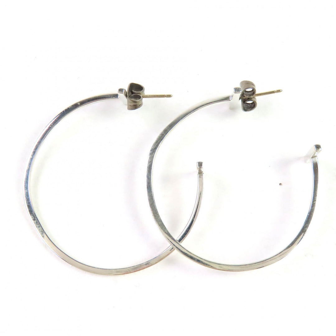 Very Good TIFFANY&Co. T-wire Hoop Earrings, Large Silver 925 Women
