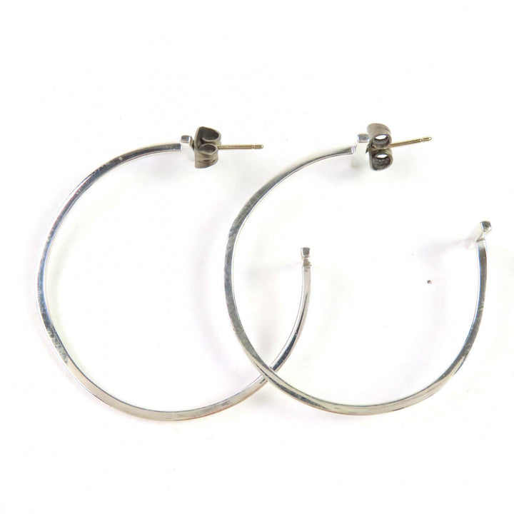 Very Good TIFFANY&Co. T-wire Hoop Earrings, Large Silver 925 Women
