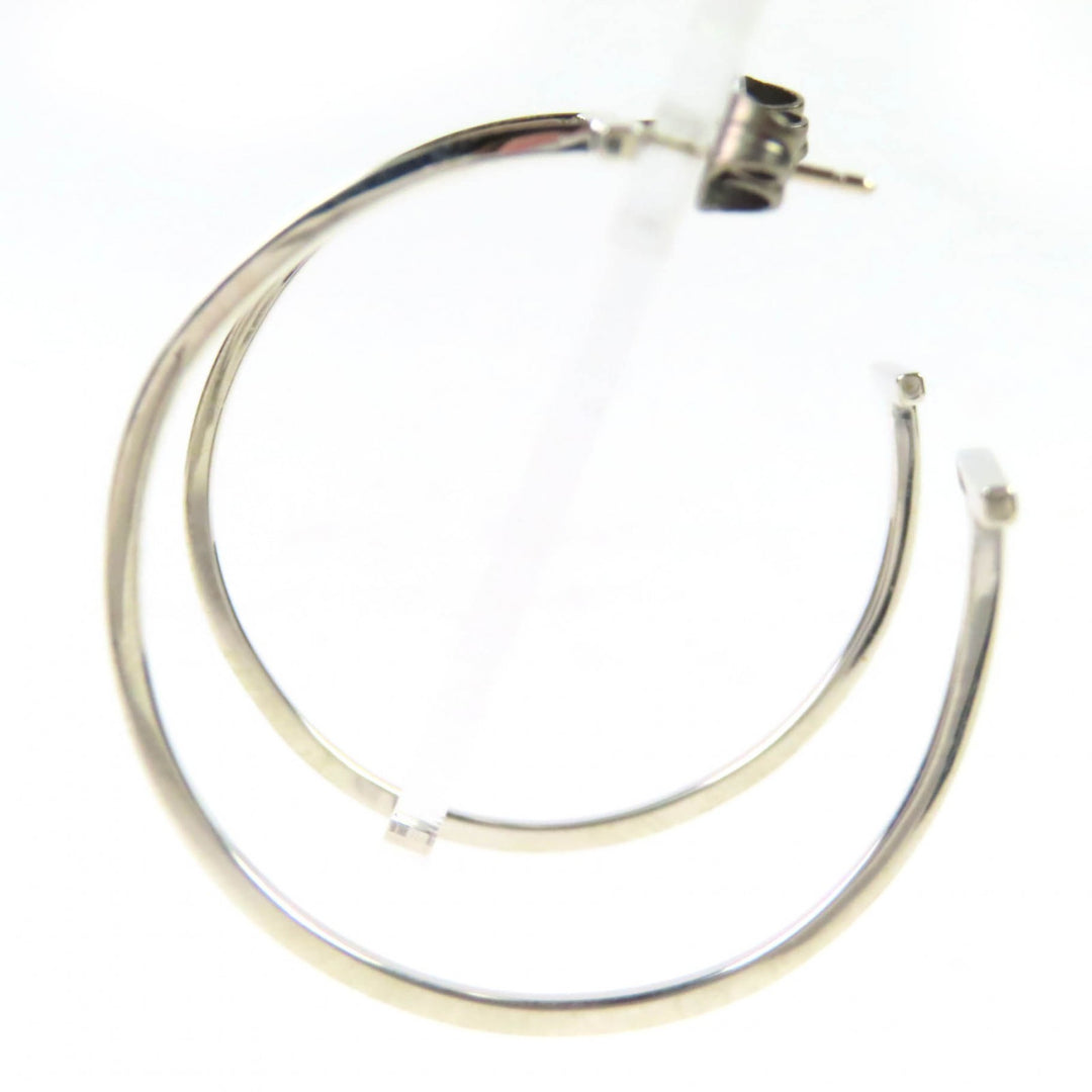 Very Good TIFFANY&Co. T-wire Hoop Earrings, Large Silver 925 Women