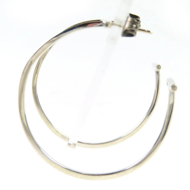 Very Good TIFFANY&Co. T-wire Hoop Earrings, Large Silver 925 Women