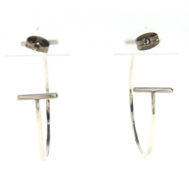 Very Good TIFFANY&Co. T-wire Hoop Earrings, Large Silver 925 Women
