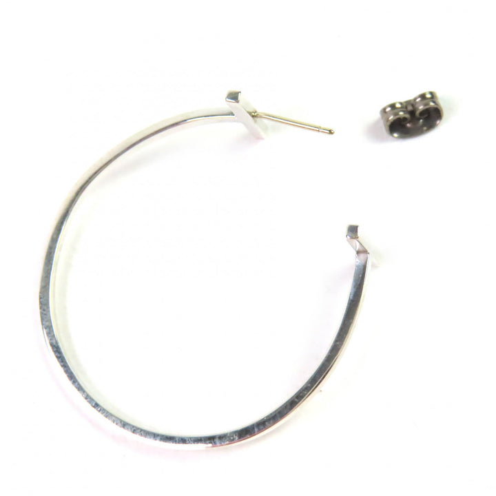 Very Good TIFFANY&Co. T-wire Hoop Earrings, Large Silver 925 Women