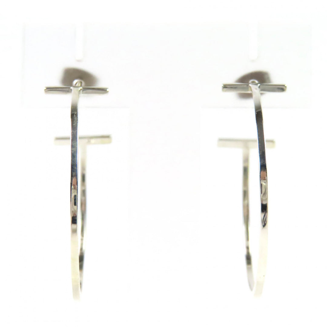 Very Good TIFFANY&Co. T-wire Hoop Earrings, Large Silver 925 Women