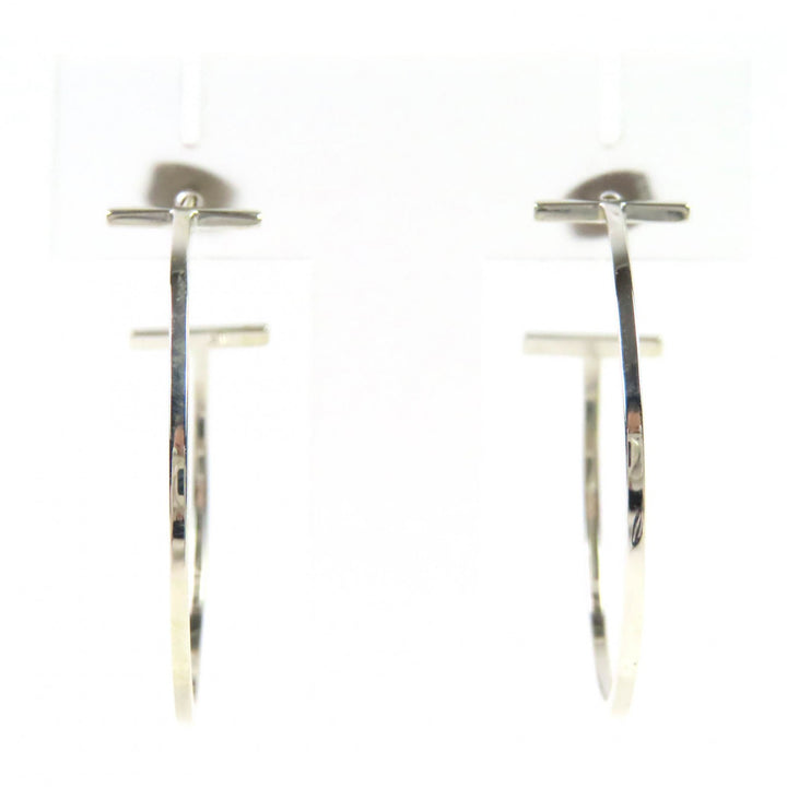 Very Good TIFFANY&Co. T-wire Hoop Earrings, Large Silver 925 Women