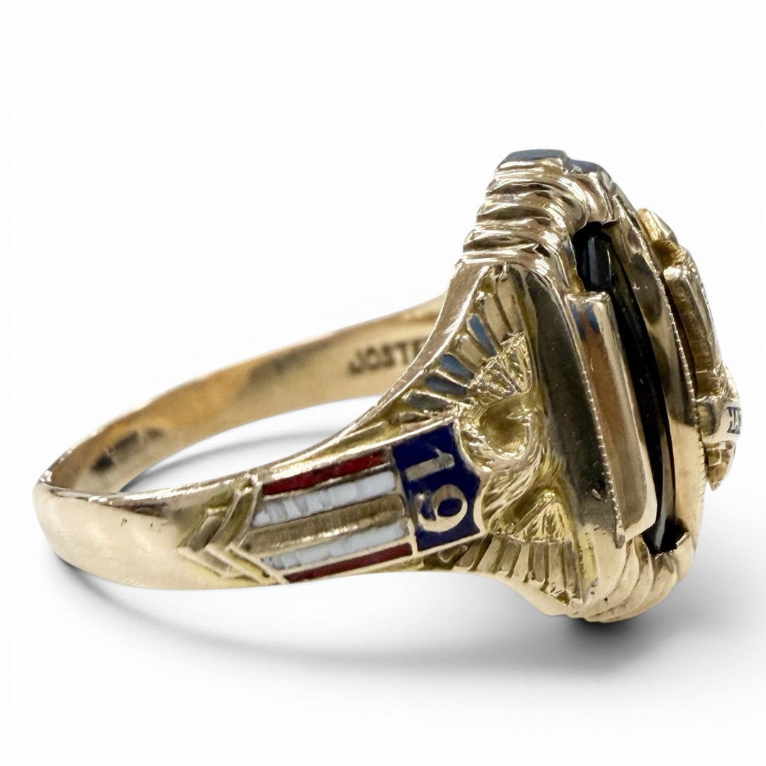 Very Good JOSTEN Ring ring 1942 Hazleton College gold 10K mens