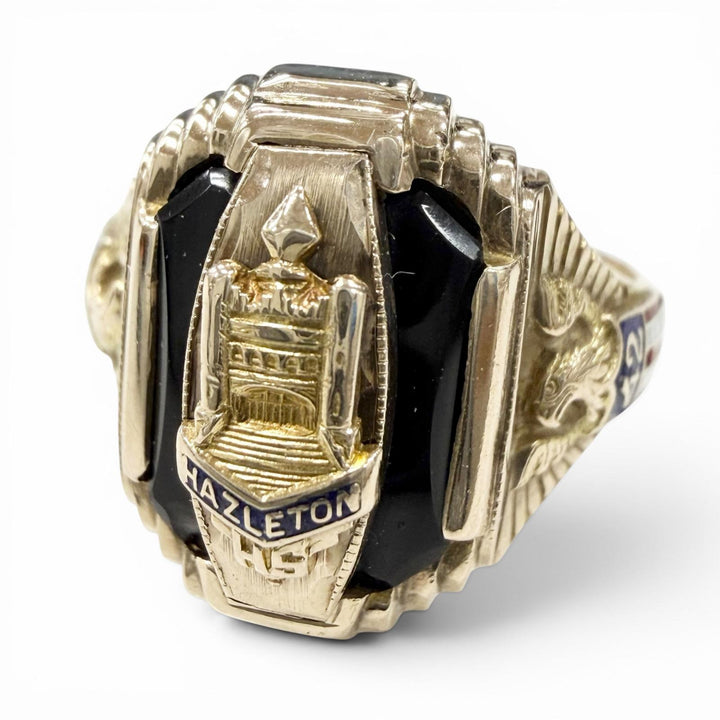 Very Good JOSTEN Ring ring 1942 Hazleton College gold 10K mens