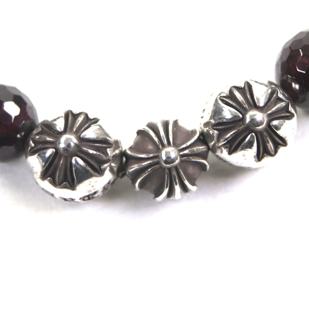 Very Good CHROME HEARTS bracelet BEAD Bordeaux Silver garnet mens