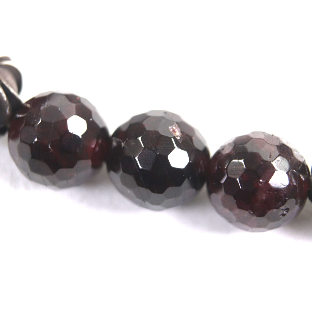 Very Good CHROME HEARTS bracelet BEAD Bordeaux Silver garnet mens