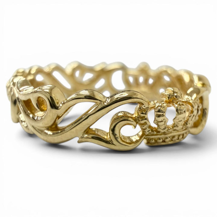 Excellent Justin Davis Ring ring EON Crown Arabesque Yellow Gold 18K Women PRJ27