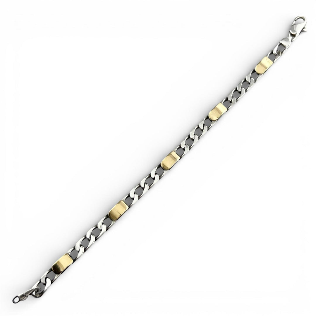 Great TIFFANY&Co. bracelet Figaro Chain Silver SV925 mens
