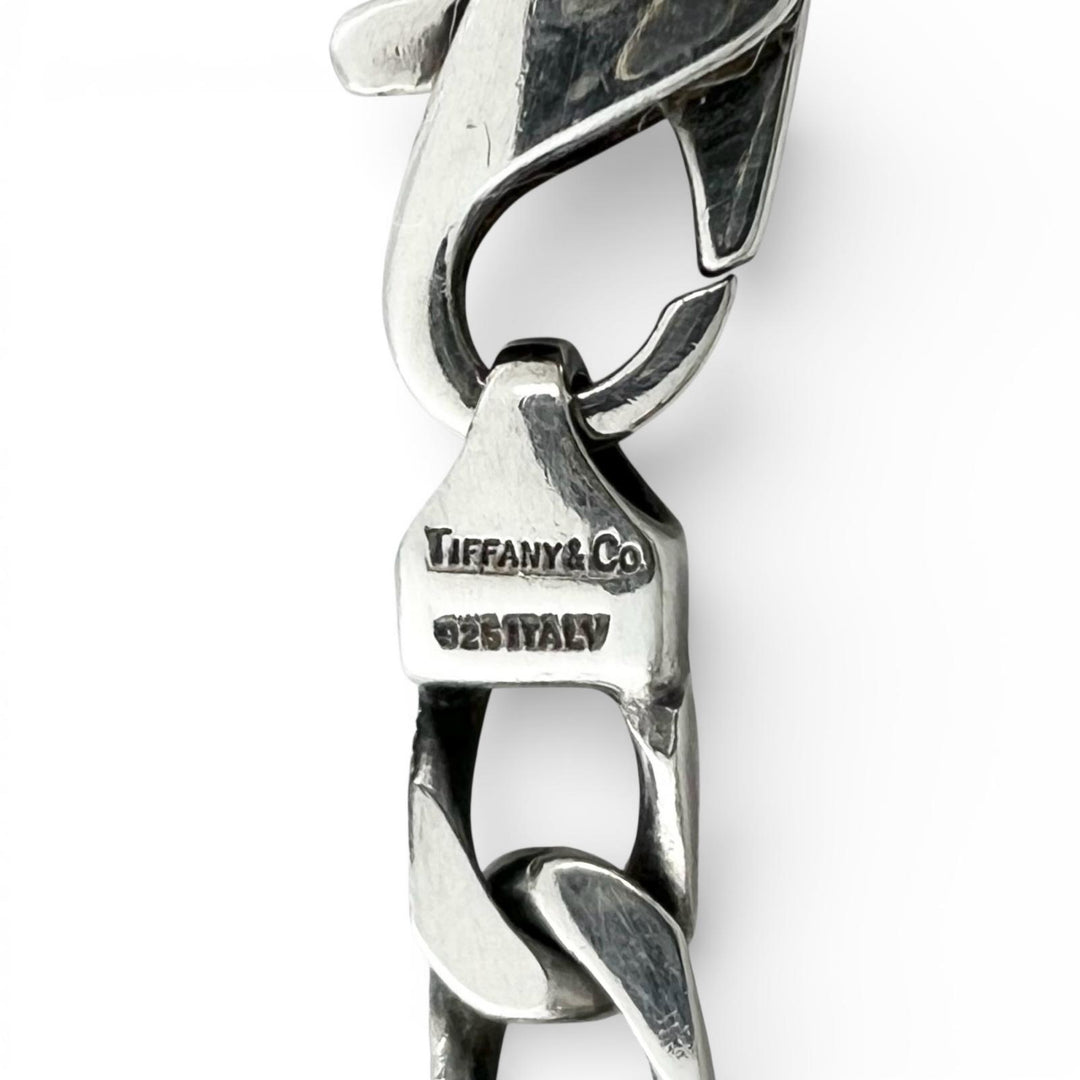 Great TIFFANY&Co. bracelet Figaro Chain Silver SV925 mens