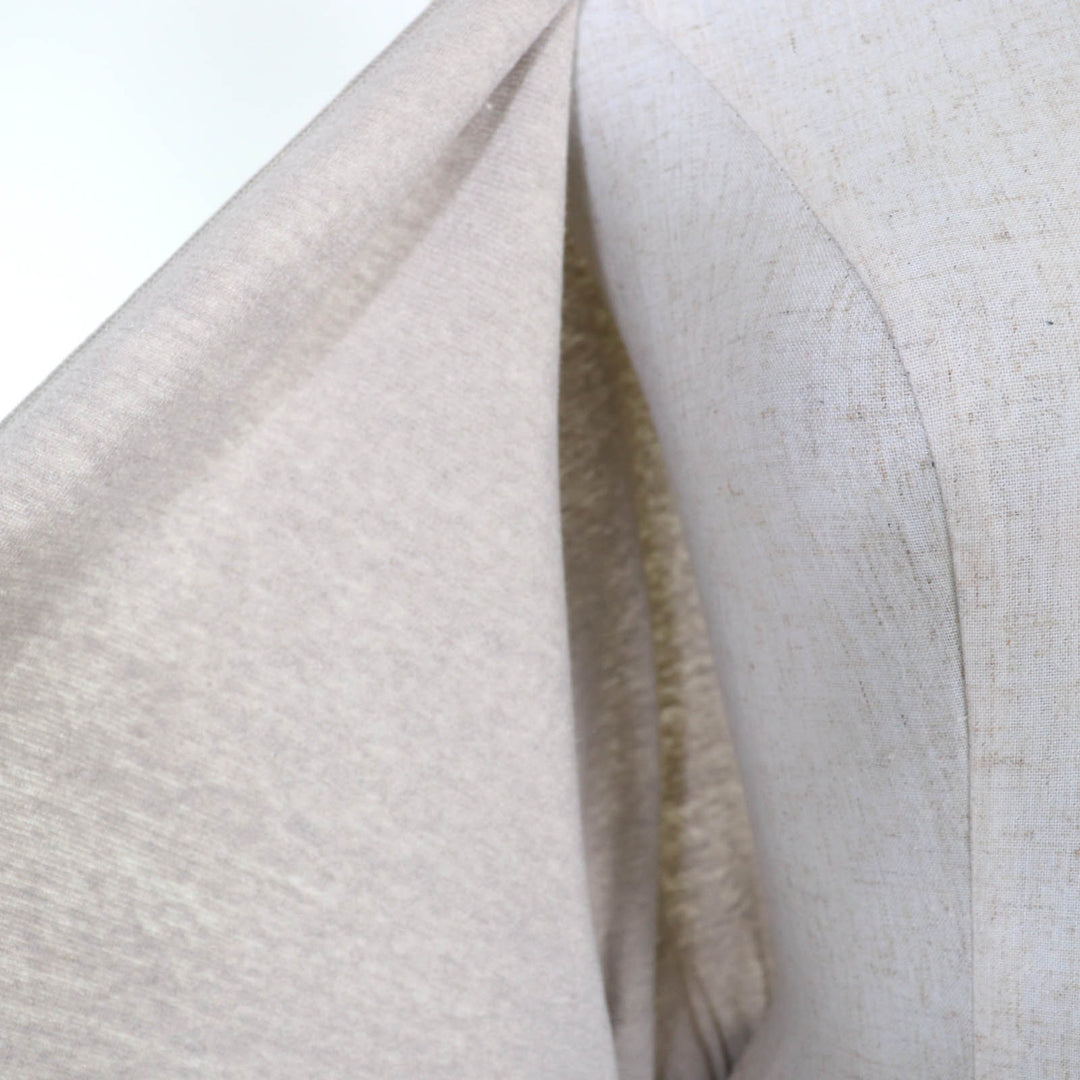 Great FOXEY cardigan Swing logo embroidery, belted, long sleeves beige linen
