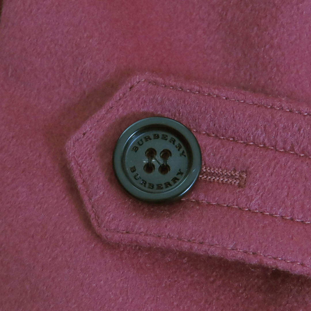 Great BURBERRY coat Logo button and belt wrap cashmere Women 40 4023676