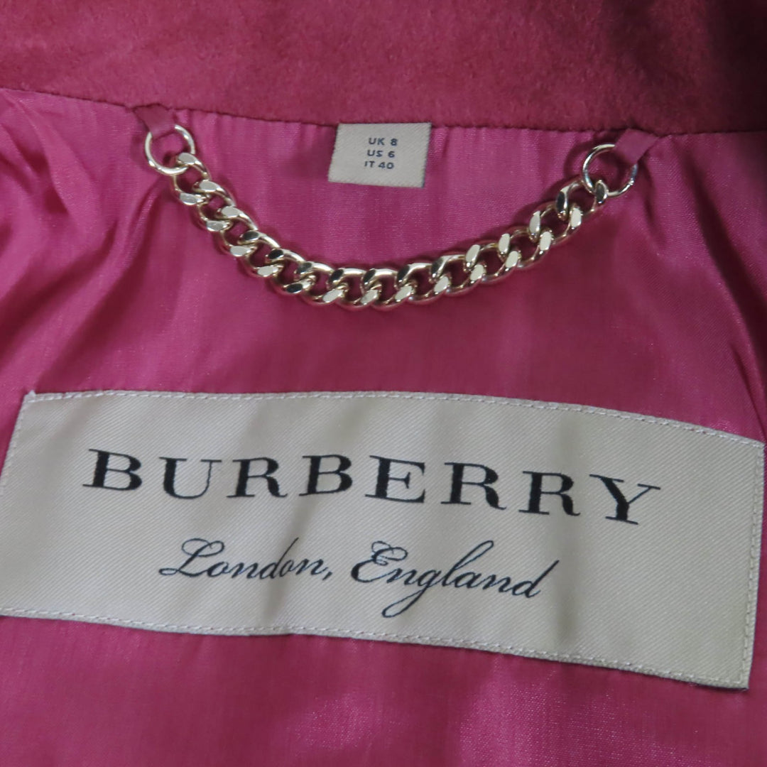 Great BURBERRY coat Logo button and belt wrap cashmere Women 40 4023676