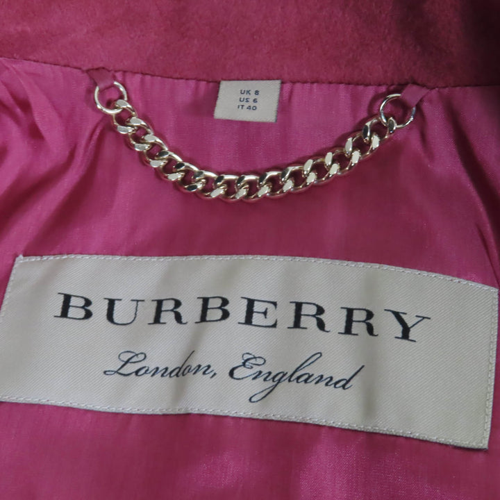 Great BURBERRY coat Logo button and belt wrap cashmere Women 40 4023676