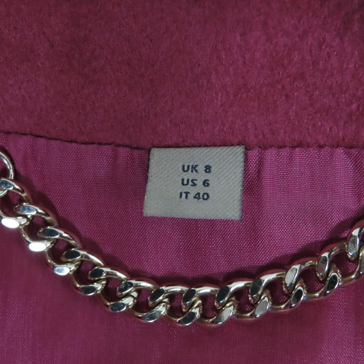 Great BURBERRY coat Logo button and belt wrap cashmere Women 40 4023676