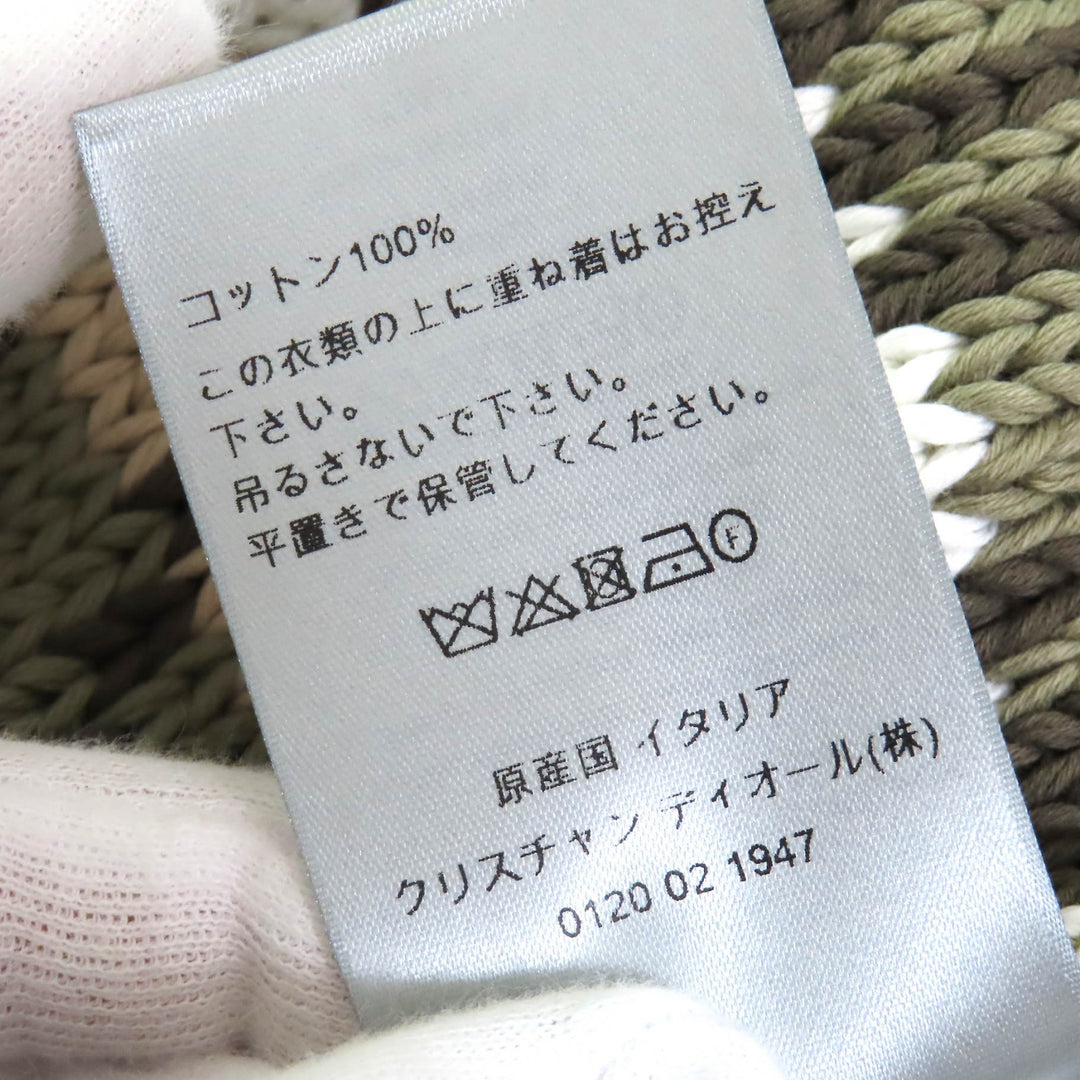 DIOR ベストウーブン クルーネックニット カーキ コットン メンズ L 383M636AT544