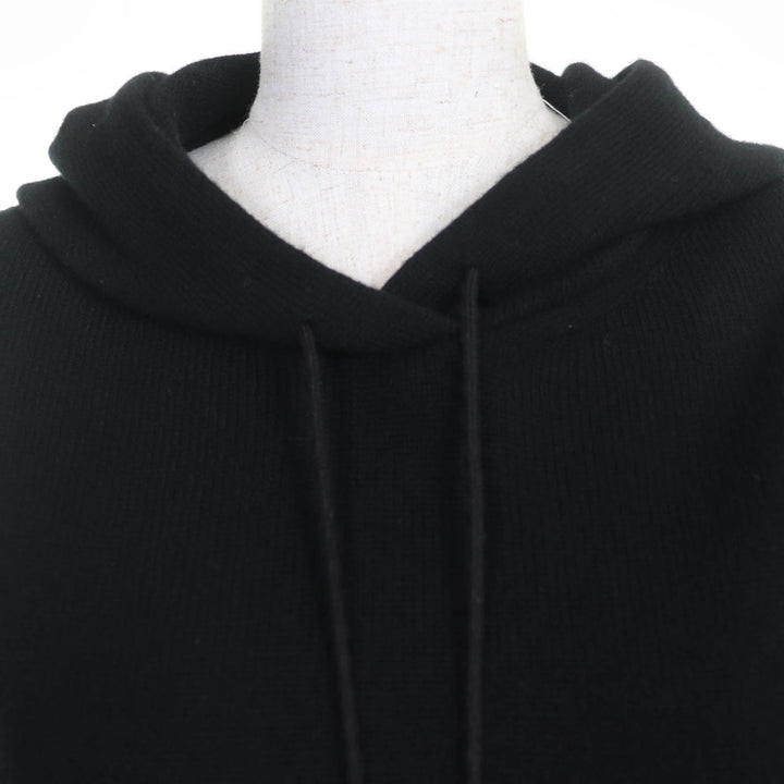 Excellent CHANEL hoodie COCO Mark Button 2-Way Cropped Knit cashmere 34 P72799