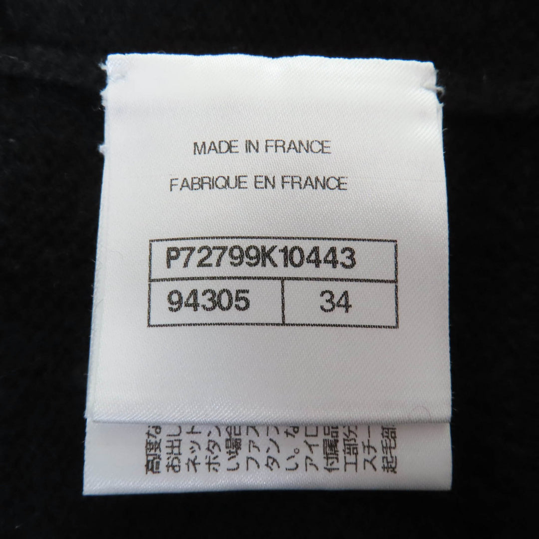 Excellent CHANEL hoodie COCO Mark Button 2-Way Cropped Knit cashmere 34 P72799