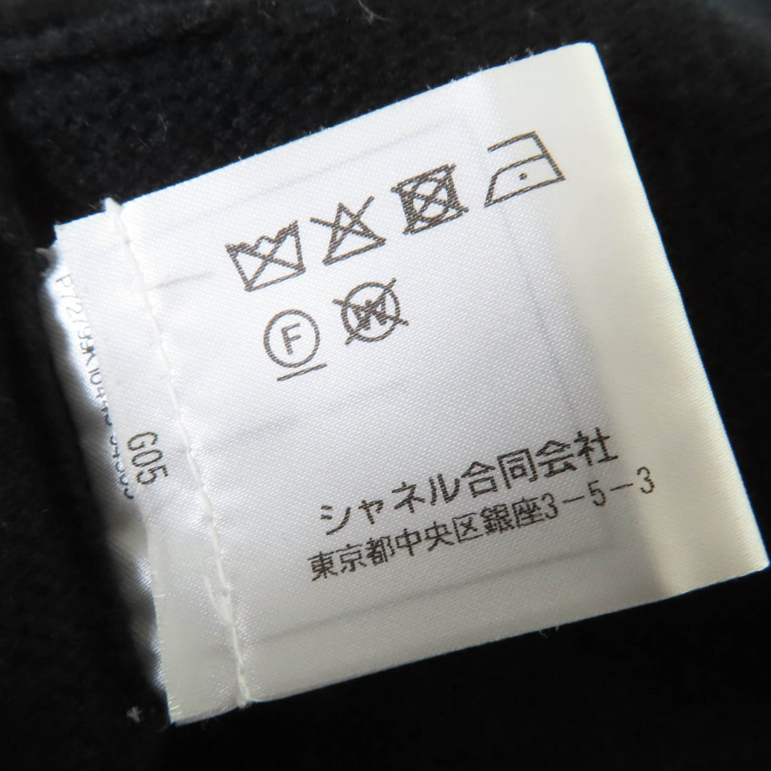 CHANEL パーカー ココマークボタン 2ウェイ クロップドニット ブラック カシミア 34 P72799K10443