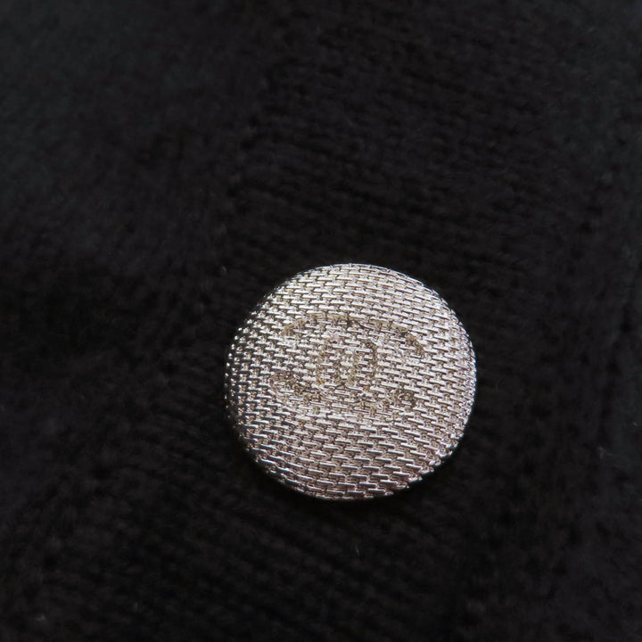 Excellent CHANEL hoodie COCO Mark Button 2-Way Cropped Knit cashmere 34 P72799