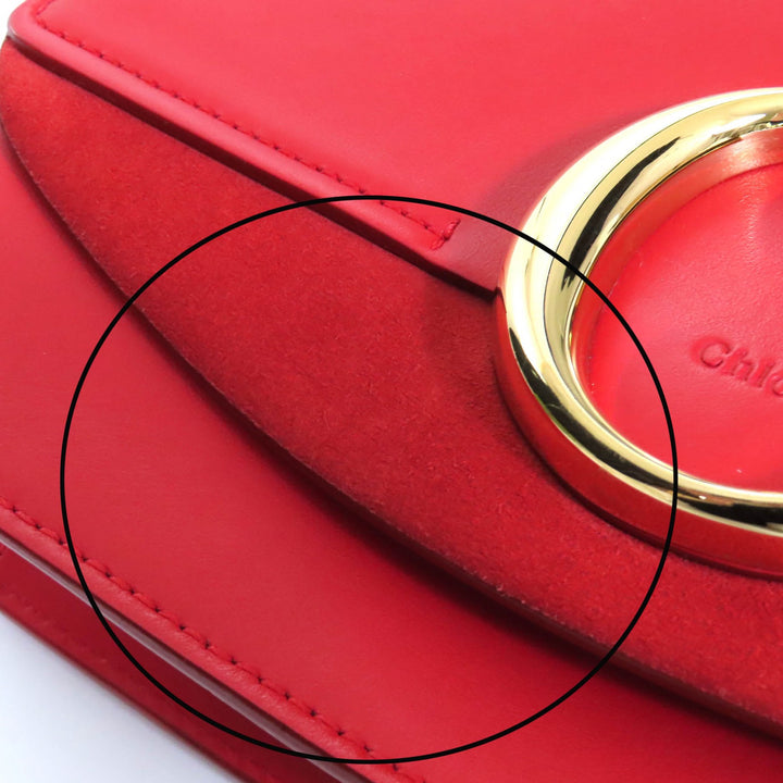 Excellent Chloe Shoulder Bag Chloe C logo chain Red Cowhide CHC19SS192A37640
