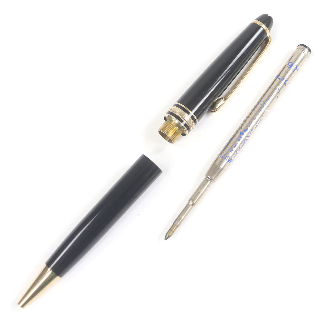 Very Good MONTBLANC Ballpoint pen Meisterstck Classic Twist type Black gold mens