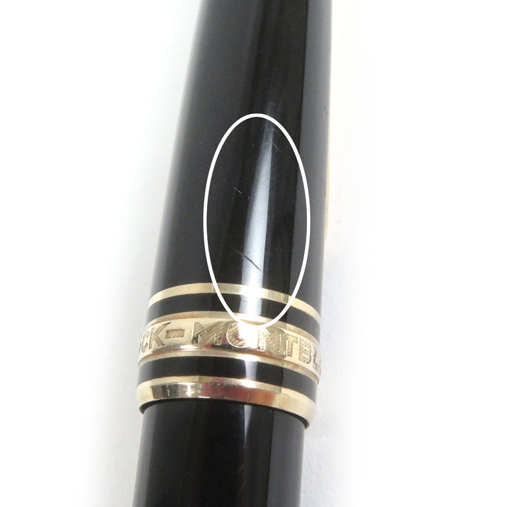 Very Good MONTBLANC Ballpoint pen Meisterstck Classic Twist type Black gold mens