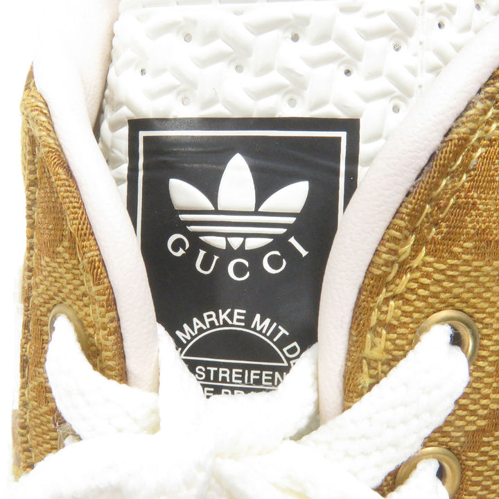 Pristine GUCCI×adidas Low cut sneakers GAZELLE Three Stripes Brown GG canvas