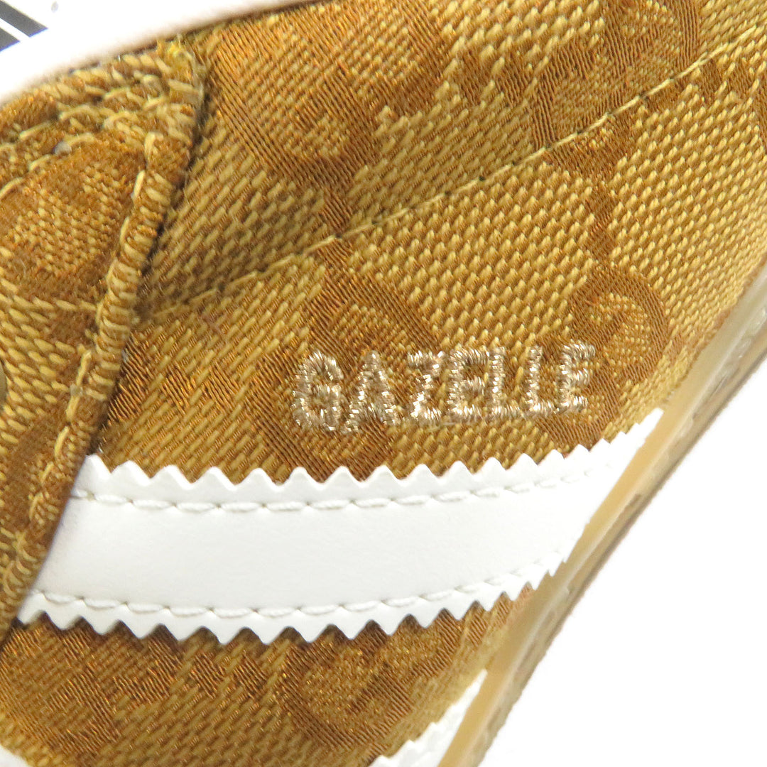Pristine GUCCI×adidas Low cut sneakers GAZELLE Three Stripes Brown GG canvas