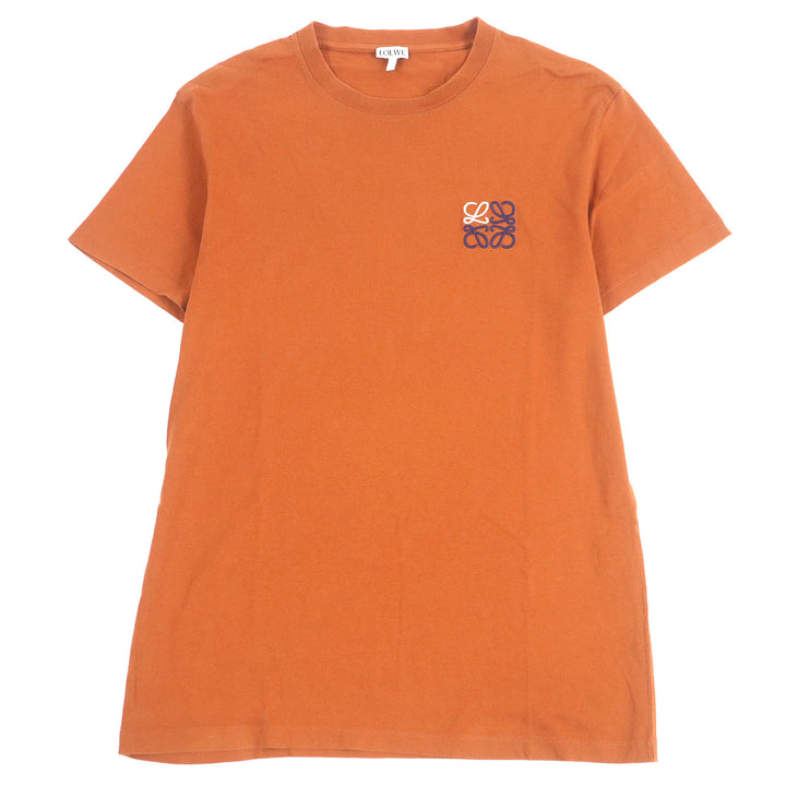 Excellent LOEWE Short sleeve T-shirt Anagram embroidery Brown cotton mens XS