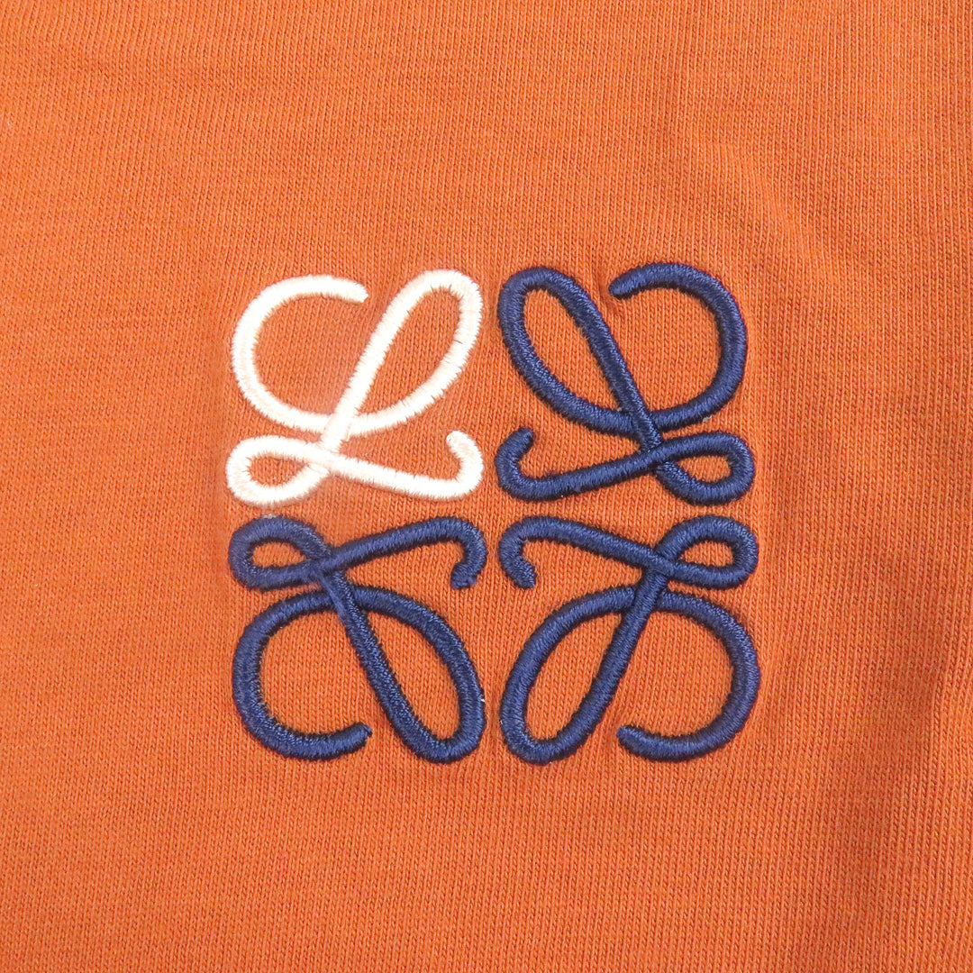 Excellent LOEWE Short sleeve T-shirt Anagram embroidery Brown cotton mens XS