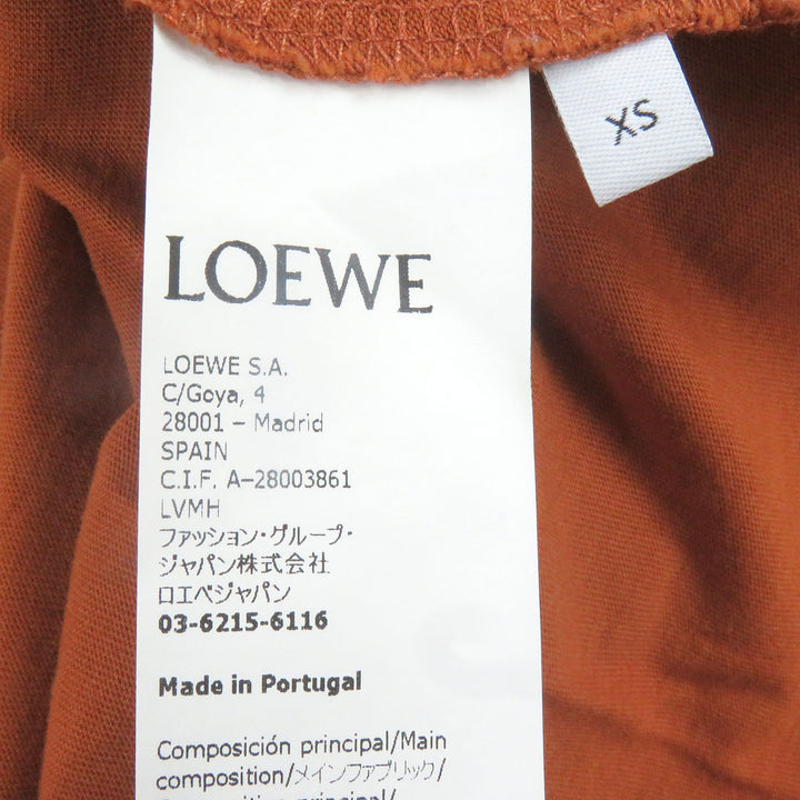 Excellent LOEWE Short sleeve T-shirt Anagram embroidery Brown cotton mens XS