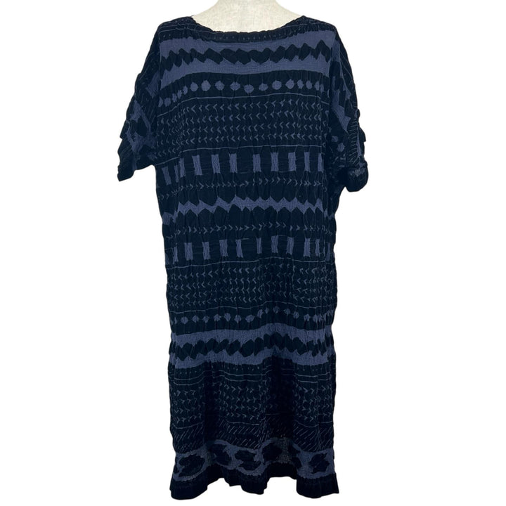 Great me ISSEY MIYAKE one piece Cauliflower Velvet Navy cotton Women M164FH582