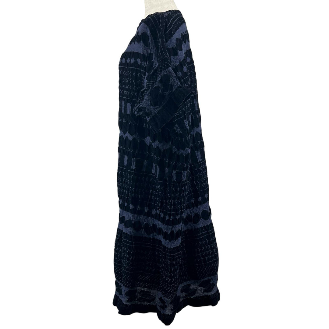 Great me ISSEY MIYAKE one piece Cauliflower Velvet Navy cotton Women M164FH582