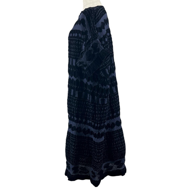 Great me ISSEY MIYAKE one piece Cauliflower Velvet Navy cotton Women M164FH582