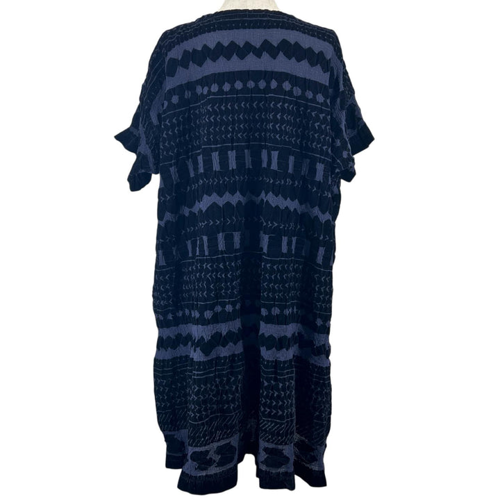 Great me ISSEY MIYAKE one piece Cauliflower Velvet Navy cotton Women M164FH582