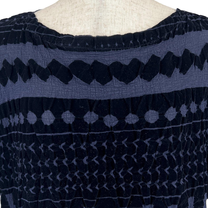 Great me ISSEY MIYAKE one piece Cauliflower Velvet Navy cotton Women M164FH582