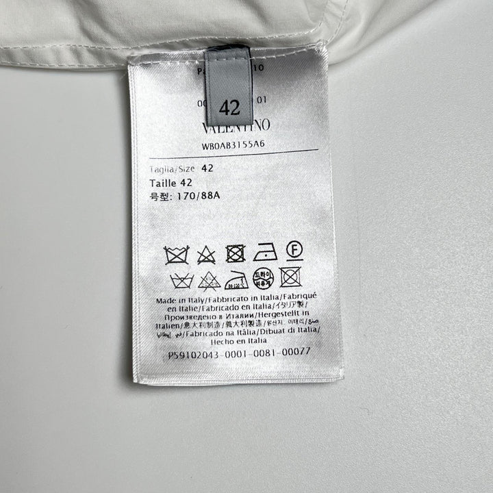 Great VALENTINO Long sleeve shirt With beads white cotton Women 42 WB0AB3155A6