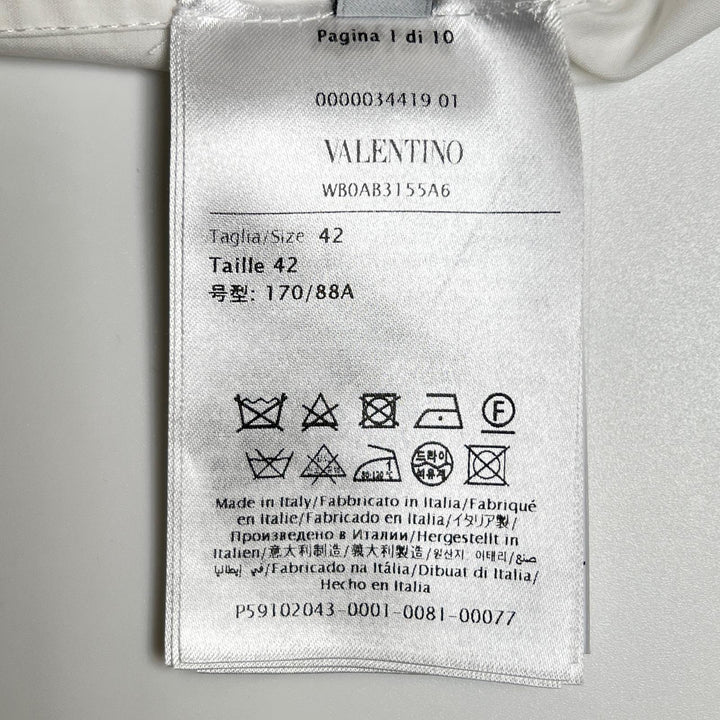 Great VALENTINO Long sleeve shirt With beads white cotton Women 42 WB0AB3155A6