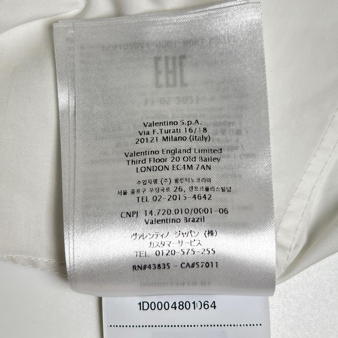 Great VALENTINO Long sleeve shirt With beads white cotton Women 42 WB0AB3155A6