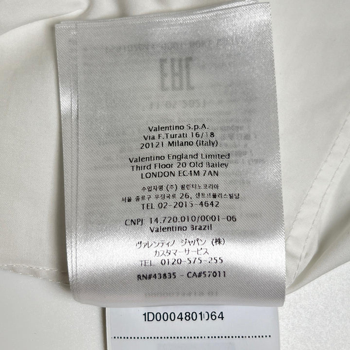 Great VALENTINO Long sleeve shirt With beads white cotton Women 42 WB0AB3155A6