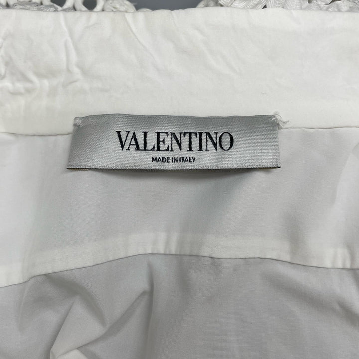 Great VALENTINO Long sleeve shirt With beads white cotton Women 42 WB0AB3155A6
