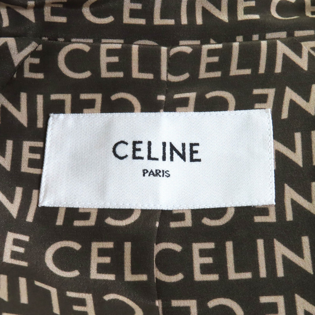 Excellent CELINE Jacket Khaki beige silk Women 36 2V19J983Q