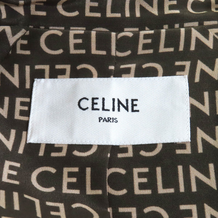 Excellent CELINE Jacket Khaki beige silk Women 36 2V19J983Q