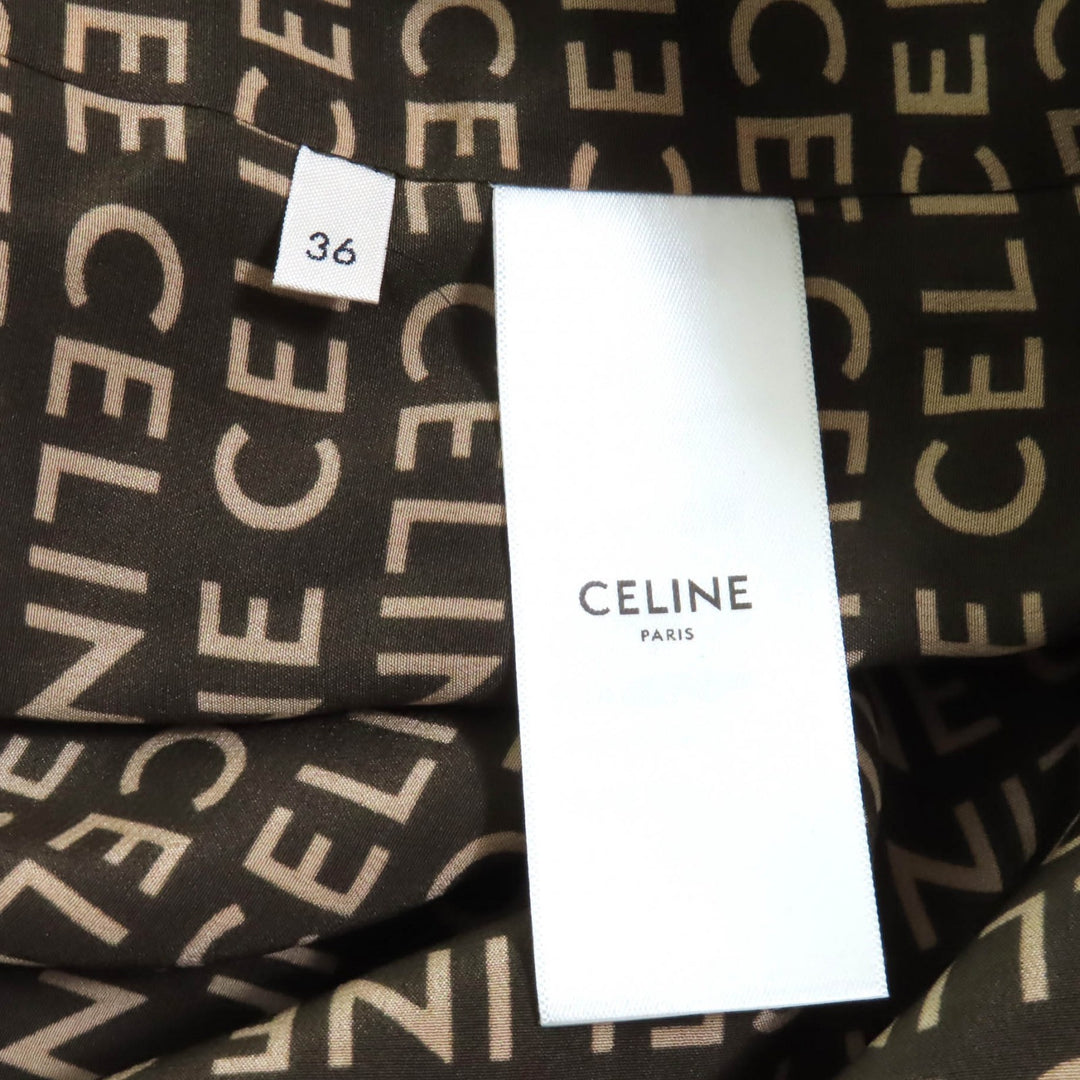 Excellent CELINE Jacket Khaki beige silk Women 36 2V19J983Q