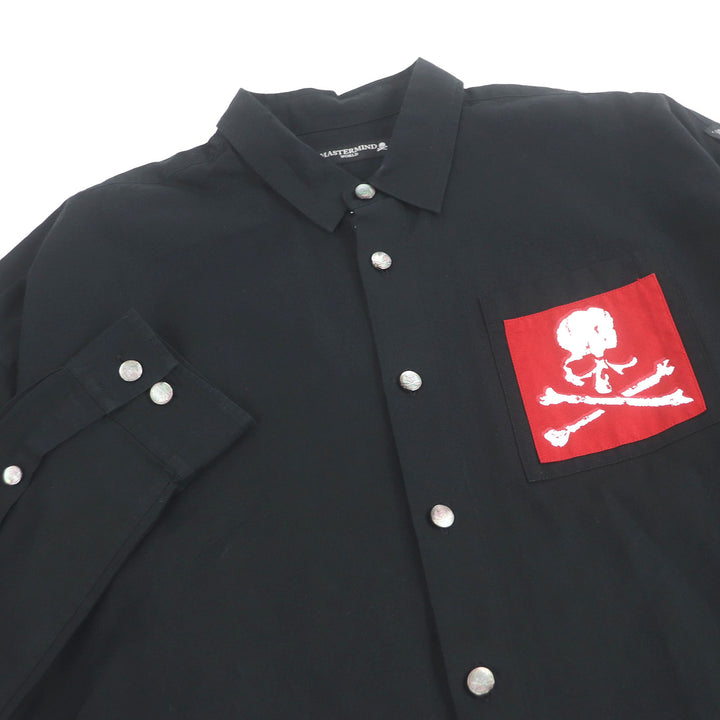 Great MASTERMIND WORLD Long sleeve shirt skull long sleeve black M MW19S03-SH002-002